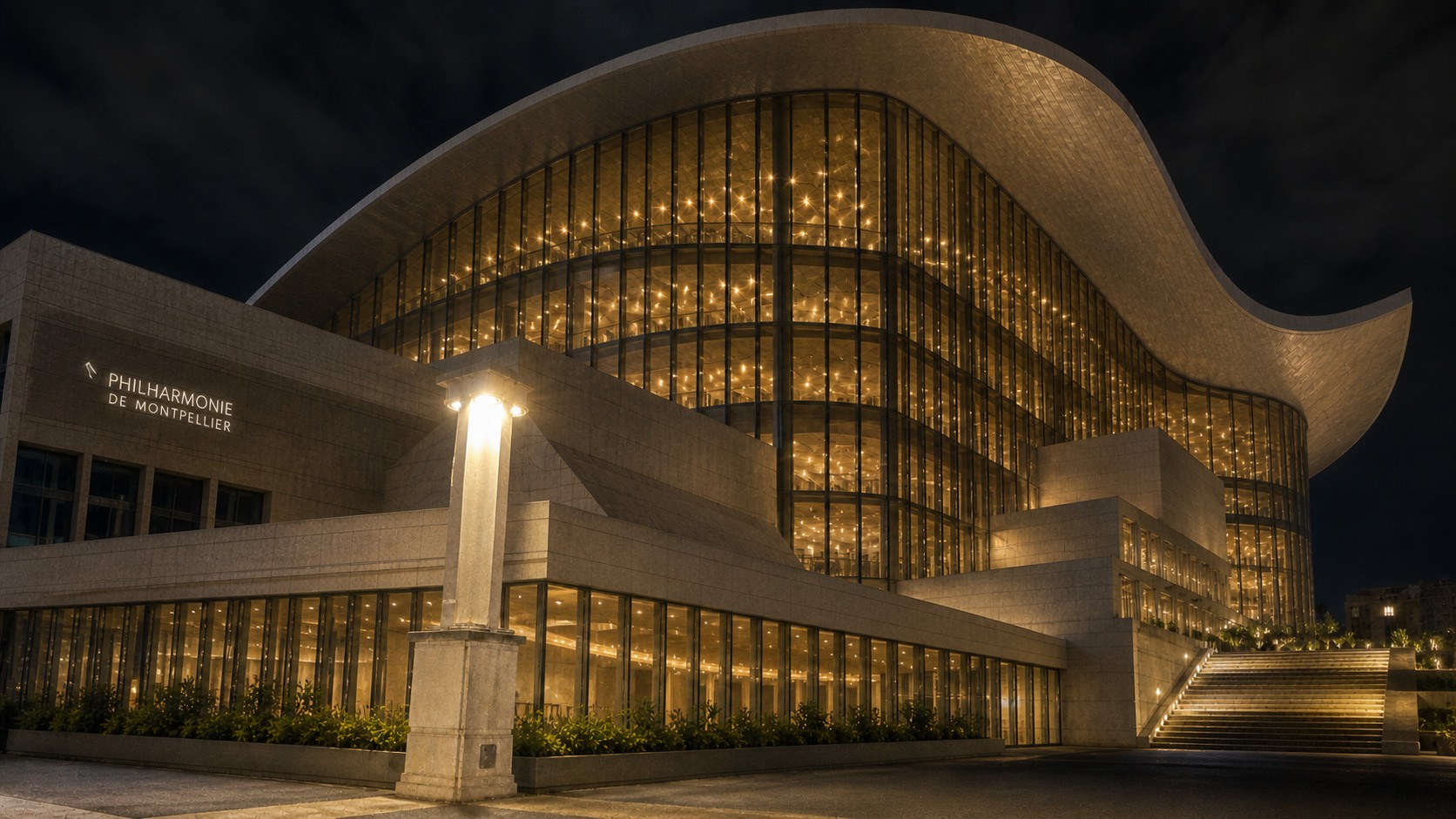 Refined night architecture visualized close proposal