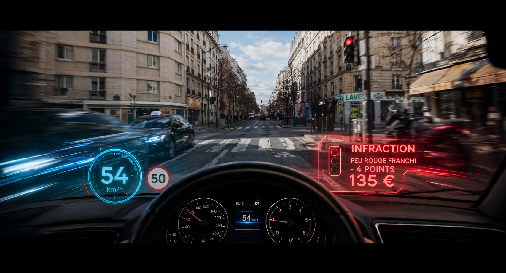 Final windshield VFX direction for traffic infractions title sequence